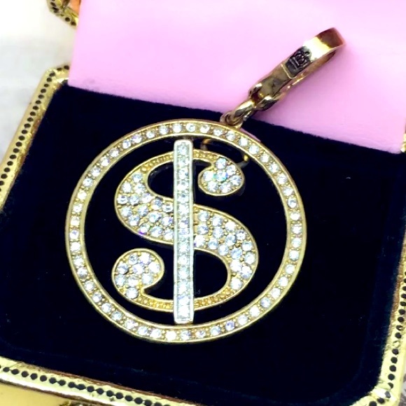 JUICY COUTURE PAVE DOLLAR SIGN LAS VEGAS SPINNER CHARM - Picture 2 of 5